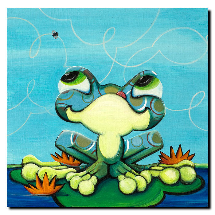 Sylvia Masek Frogs Lunch Huge Canvas Art 35 x 35 Image 1