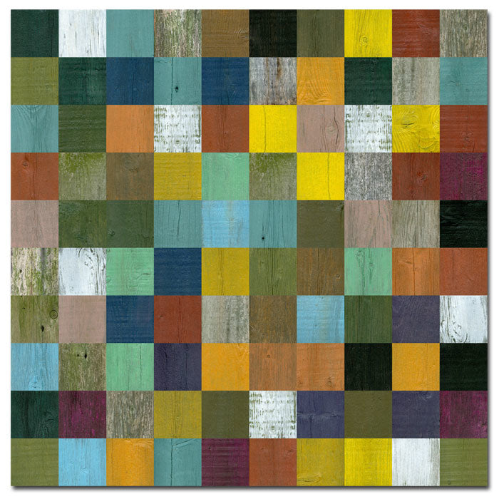 Michelle Callkins Rustic Wooden Abstract II Huge Canvas Art 35 x 35 Image 1