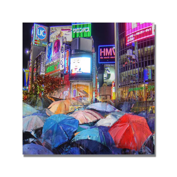 Rainy Night in Tokyo Huge Canvas Art 35 x 35 Image 1