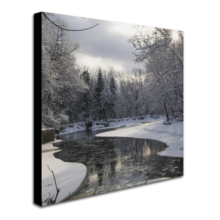 Kurt Shaffer Fresh Snowfall on the River Huge Canvas Art 35 x 35 Image 3