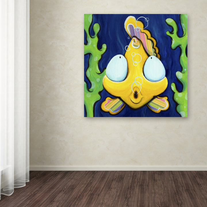 Sylvia Masek Fish Bubbles Huge Canvas Art 35 x 35 Image 4