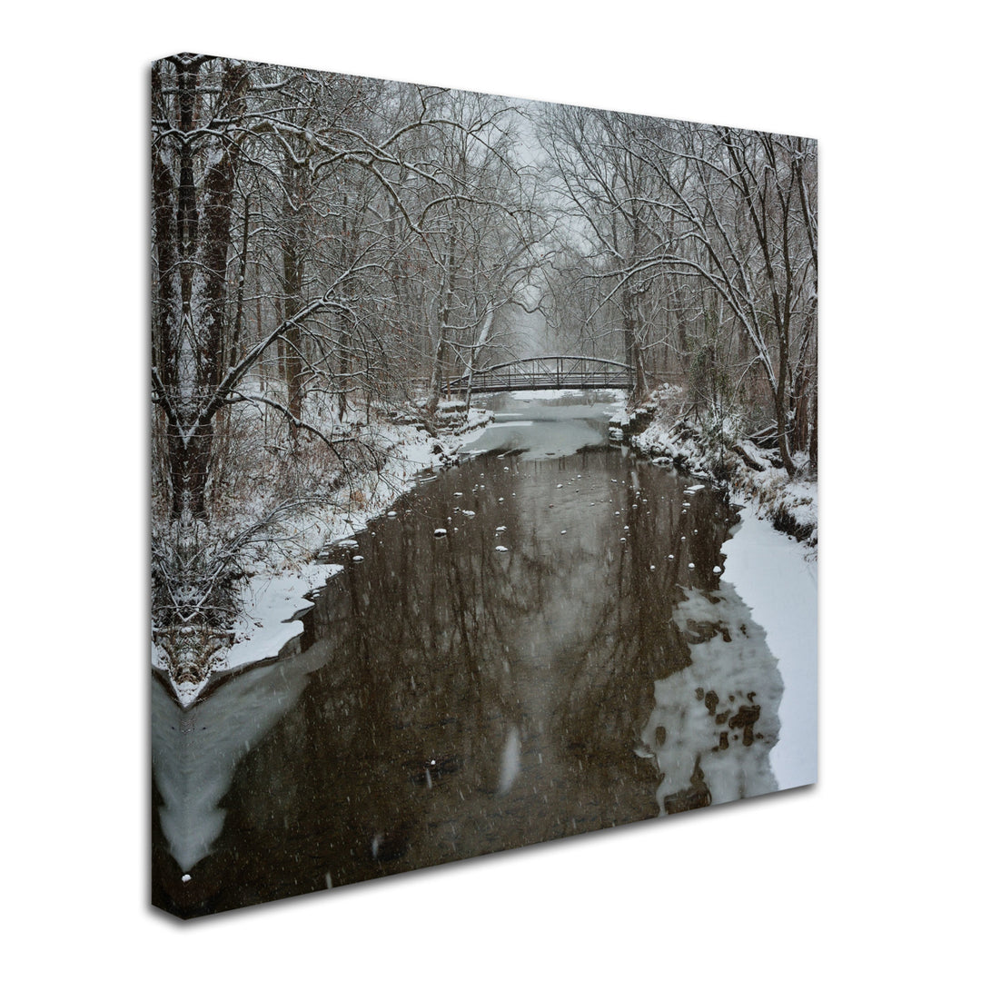 Kurt Shaffer Winter Bridge Huge Canvas Art 35 x 35 Image 3