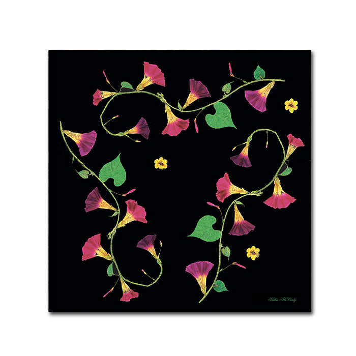 Kathie McCurdy Pressed Flowers Morning Glories Huge Canvas Art 35 x 35 Image 1