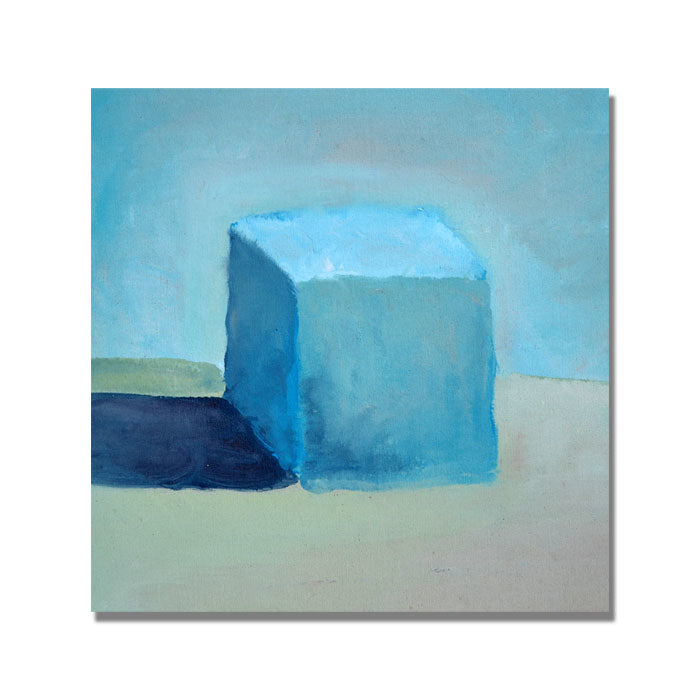 Michelle Calkins Blue Cube Still Life Huge Canvas Art 35 x 35 Image 1
