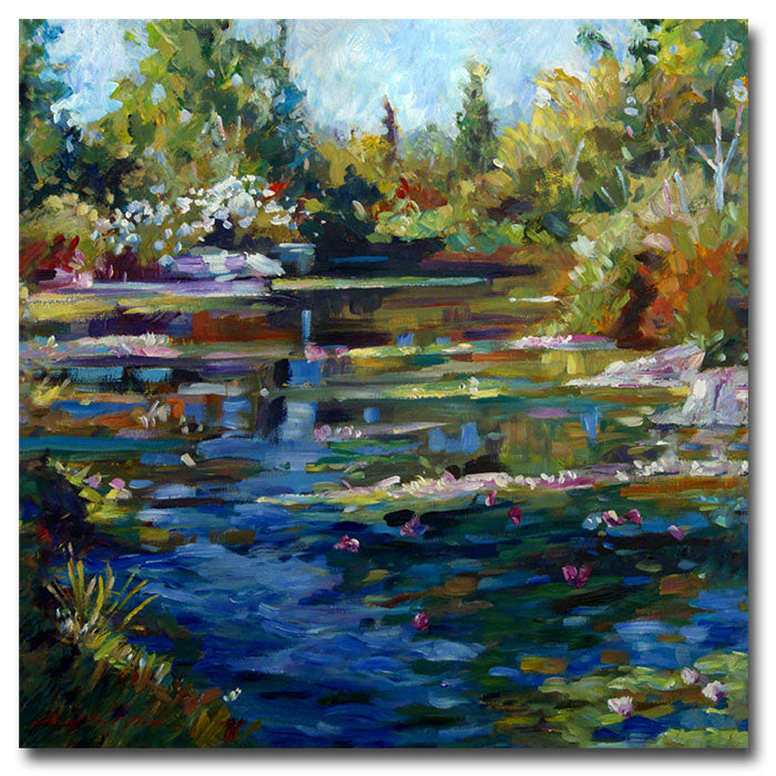 David Lloyd Glover Blooming Lily Pond Huge Canvas Art 35 x 35 Image 1
