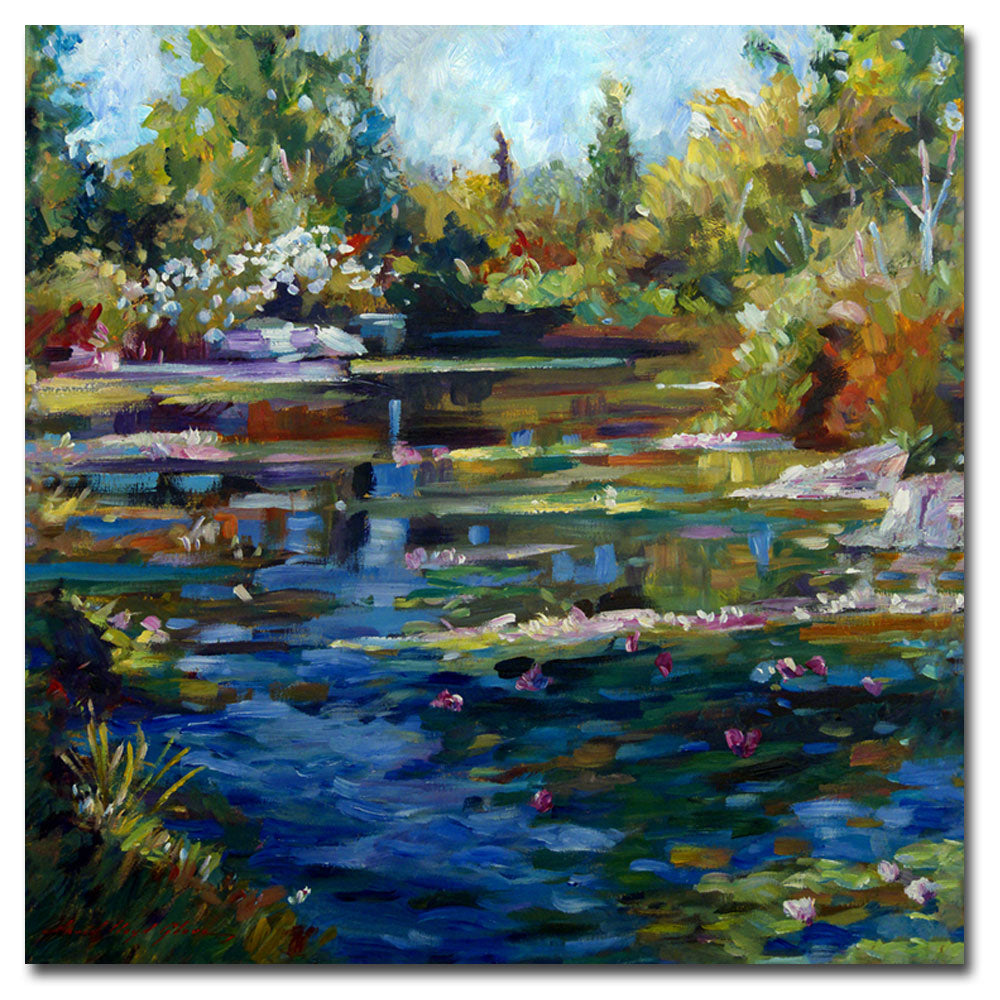 David Lloyd Glover Blooming Lily Pond Huge Canvas Art 35 x 35 Image 2