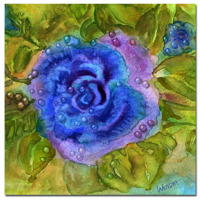 Wendra Blue Rose Huge Canvas Art 35 x 35 Image 1
