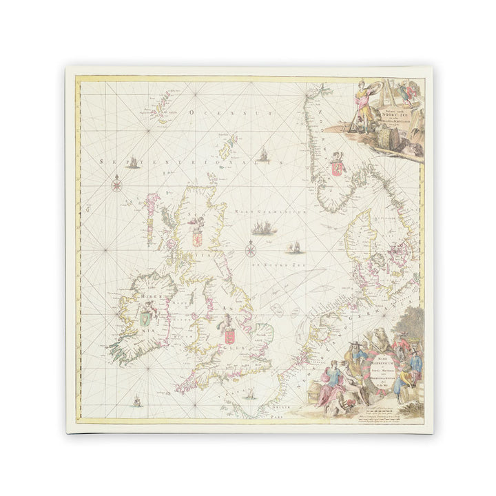 Fredrick de Wit Map of the North Sea 1675 Huge Canvas Art 35 x 35 Image 1