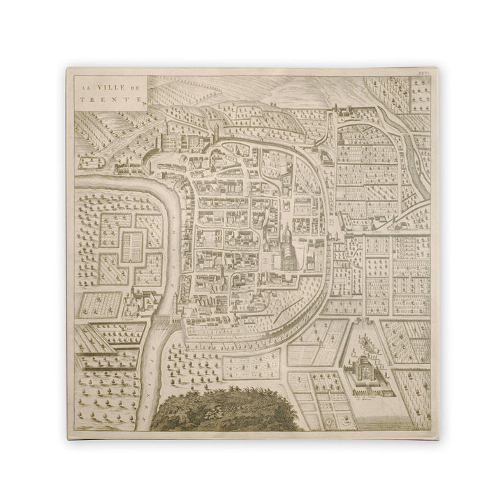 Pierre Mortier Map of Trento 1704 Huge Canvas Art 35 x 35 Image 1