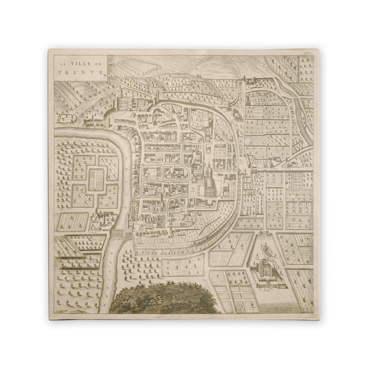 Pierre Mortier Map of Trento 1704 Huge Canvas Art 35 x 35 Image 2