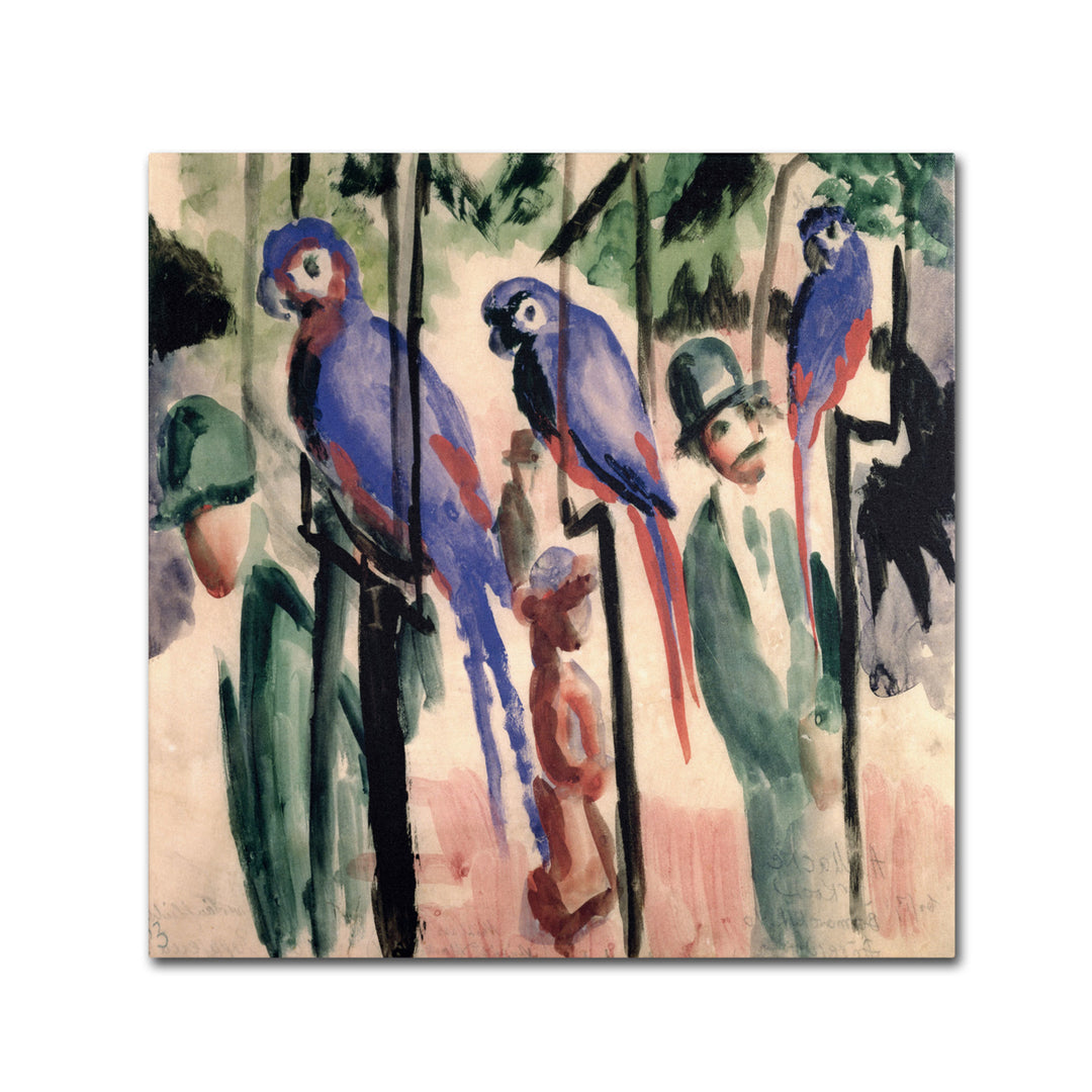 August Macke Blue Parrots Huge Canvas Art 35 x 35 Image 2