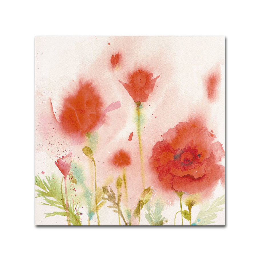 Sheila Golden Red Poppy Memory Huge Canvas Art 35 x 35 Image 1