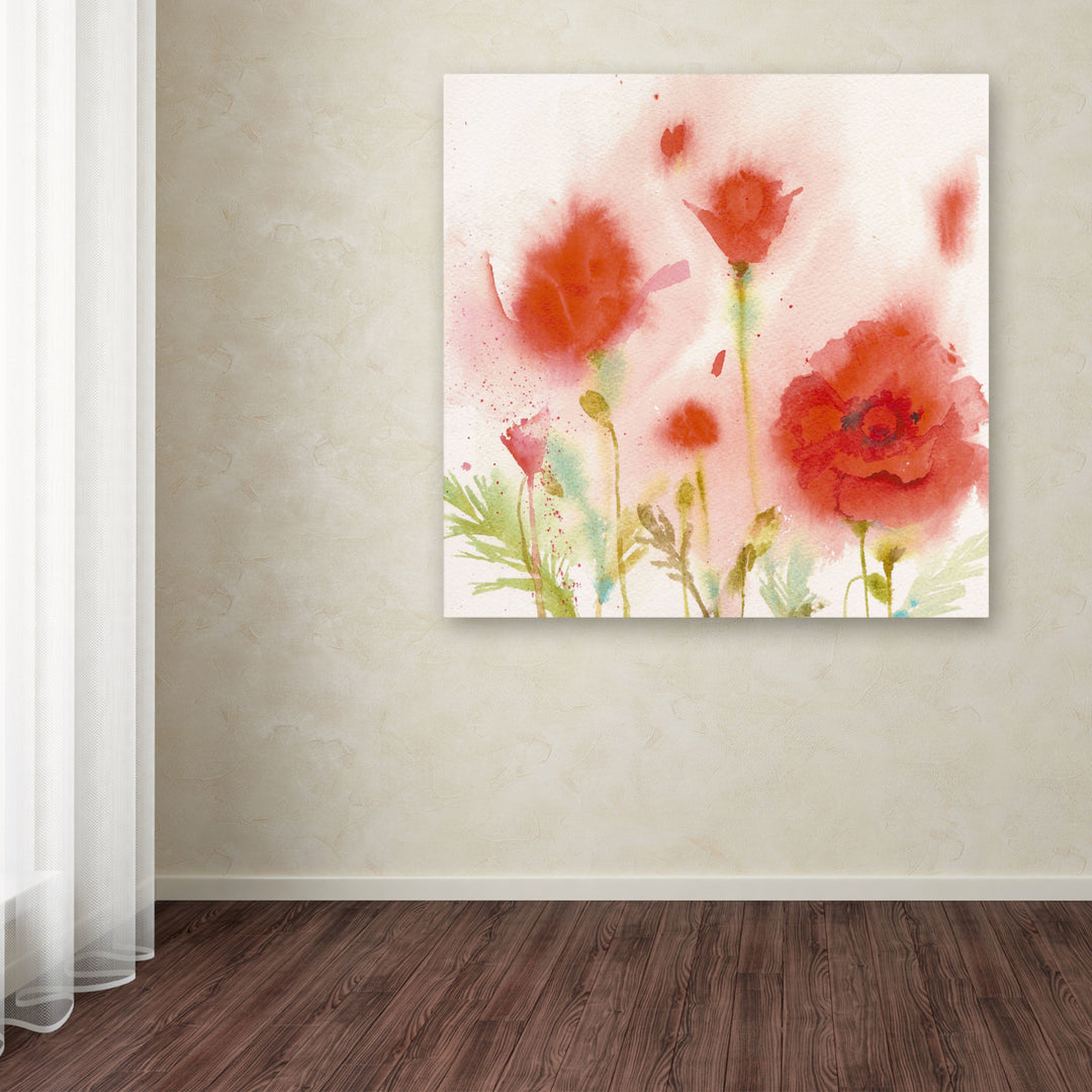 Sheila Golden Red Poppy Memory Huge Canvas Art 35 x 35 Image 4