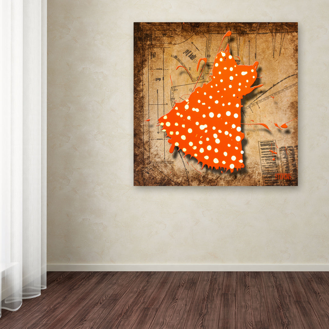 Roderick Stevens White on Orange Huge Canvas Art 35 x 35 Image 4