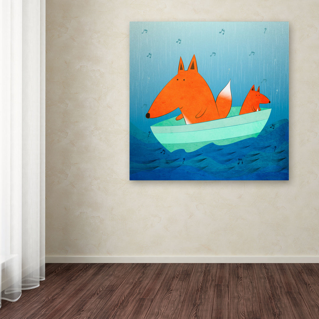 Carla Martell Fox in a Boat Huge Canvas Art 35 x 35 Image 4