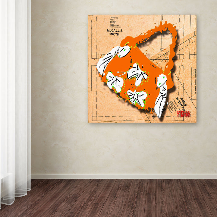 Roderick Stevens Bow Purse White on Orange Huge Canvas Art 35 x 35 Image 4