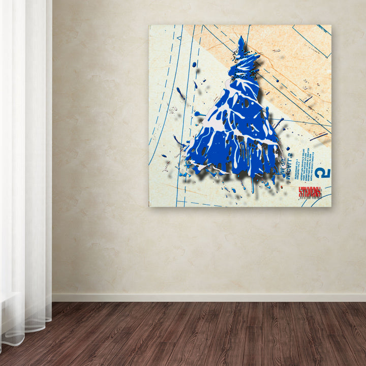 Roderick Stevens Shoulder Dress Blue n White Huge Canvas Art 35 x 35 Image 4
