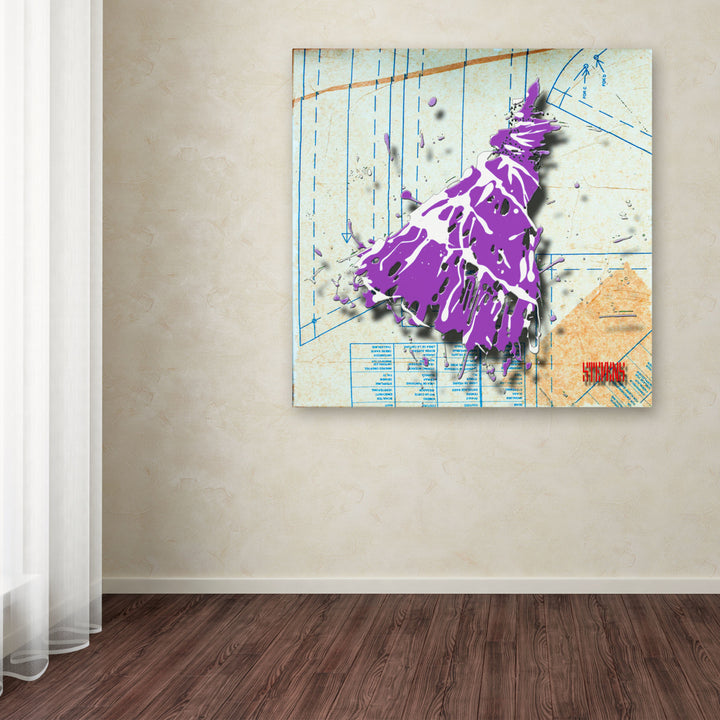 Roderick Stevens Shoulder Dress Purple n White Huge Canvas Art 35 x 35 Image 4