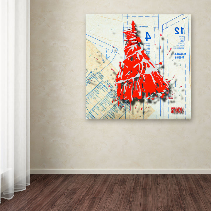 Roderick Stevens Shoulder Dress Red n White Huge Canvas Art 35 x 35 Image 4
