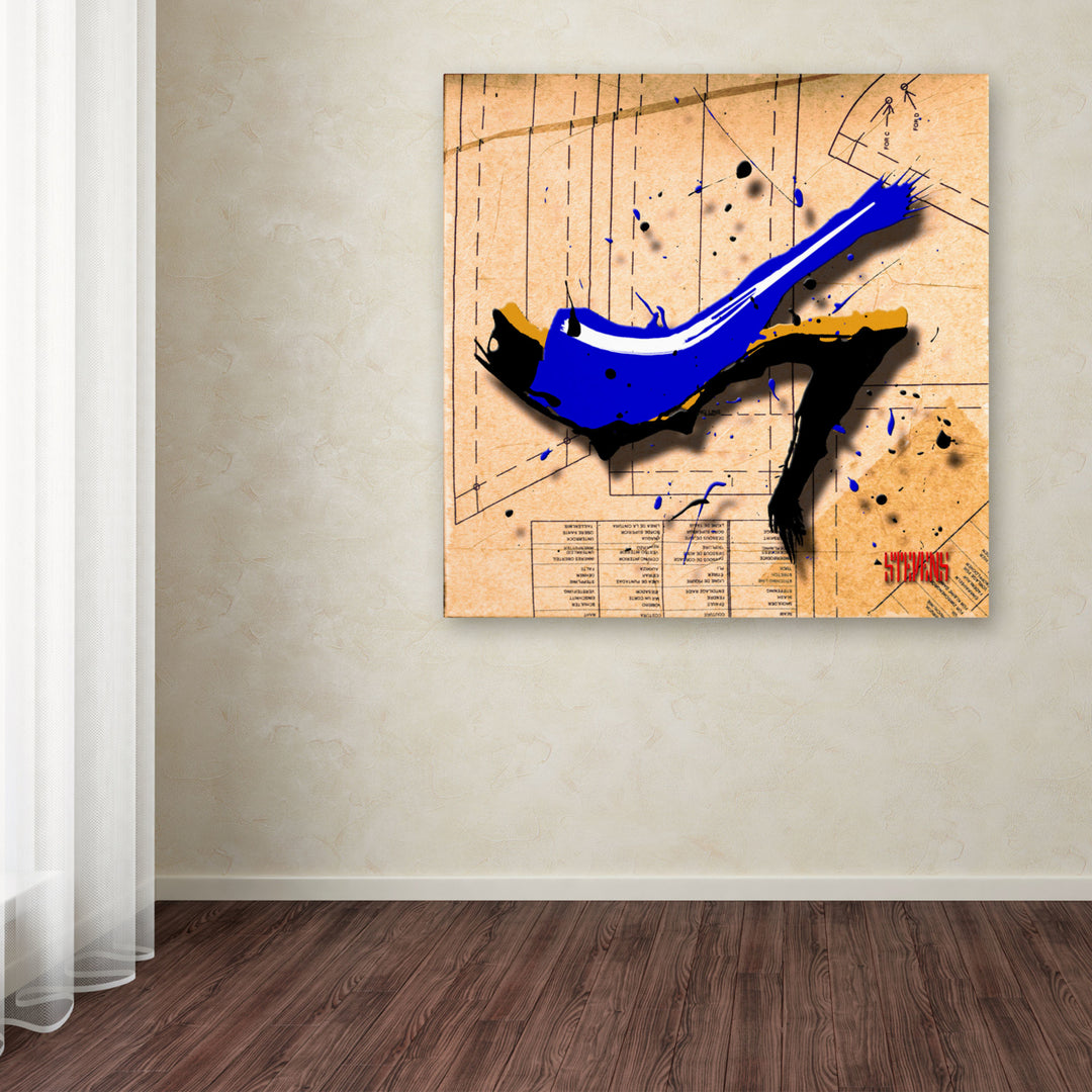 Roderick Stevens Suede Heel Blue Huge Canvas Art 35 x 35 Image 4