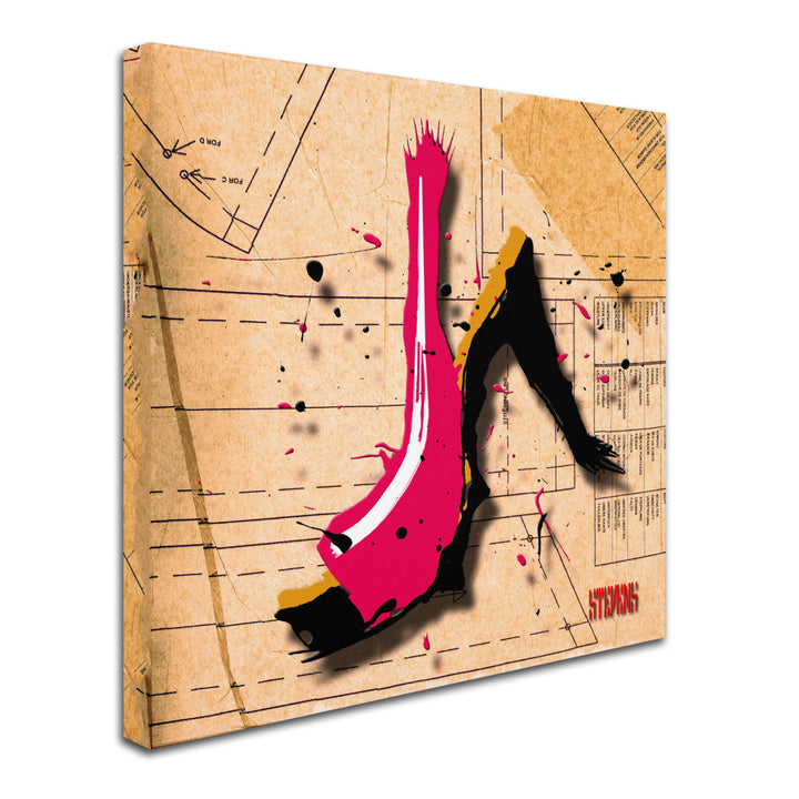 Roderick Stevens Suede Heel Pink Huge Canvas Art 35 x 35 Image 2
