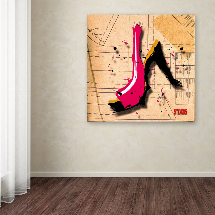 Roderick Stevens Suede Heel Pink Huge Canvas Art 35 x 35 Image 3