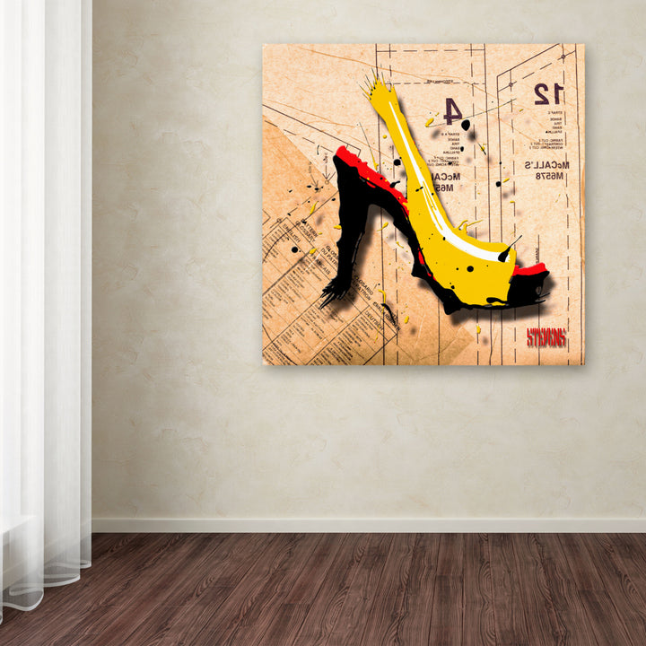 Roderick Stevens Suede Heel Yellow Huge Canvas Art 35 x 35 Image 3