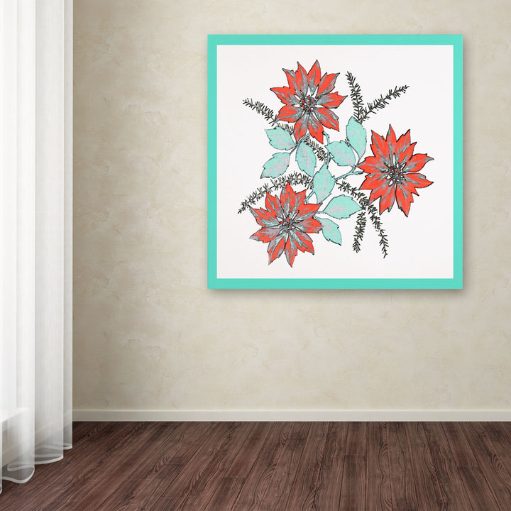 Patty Tuggle Modern Poinsettia Huge Canvas Art 35 x 35 Image 4