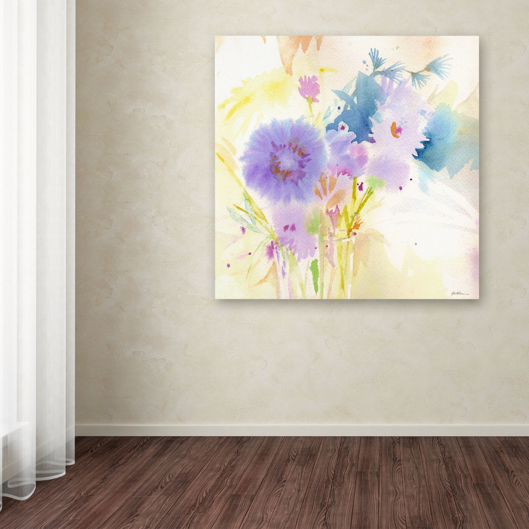 Sheila Golden Mixed Blue Bouquet Huge Canvas Art 35 x 35 Image 4