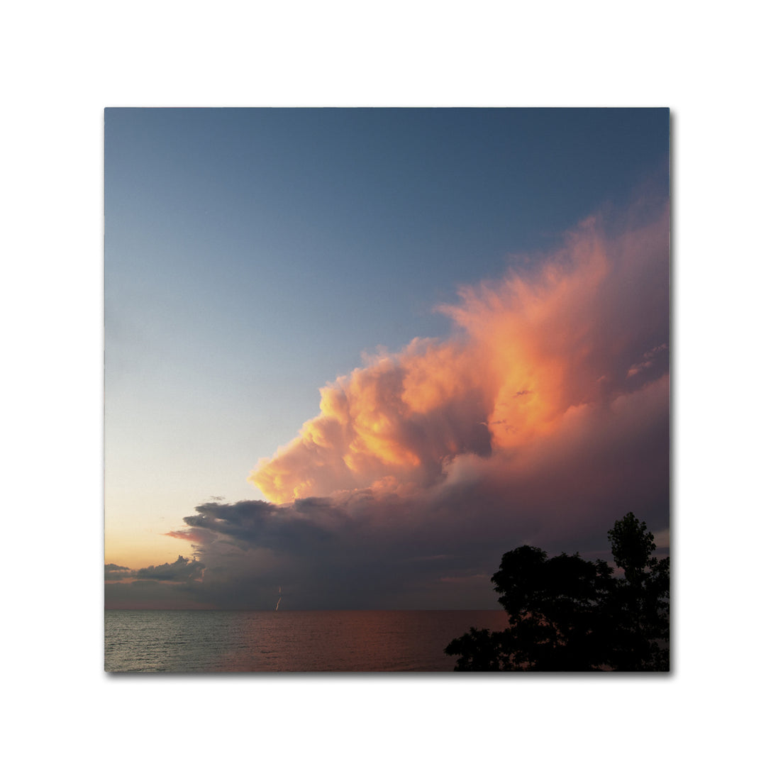 Kurt Shaffer Distant Lightning at Sunset Huge Canvas Art 35 x 35 Image 2