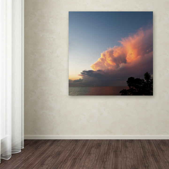 Kurt Shaffer Distant Lightning at Sunset Huge Canvas Art 35 x 35 Image 4