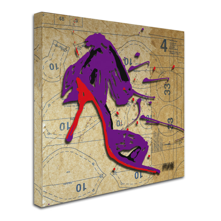 Roderick Stevens Purple Bow Heel Huge Canvas Art 35 x 35 Image 3