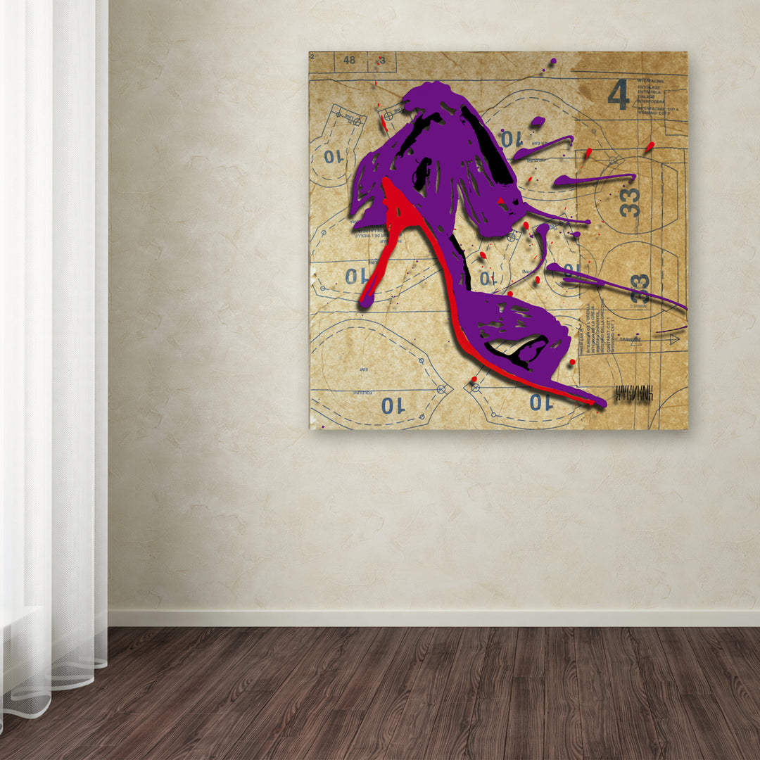 Roderick Stevens Purple Bow Heel Huge Canvas Art 35 x 35 Image 4