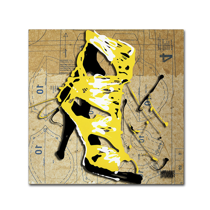 Roderick Stevens Yellow Strap Boot Huge Canvas Art 35 x 35 Image 1