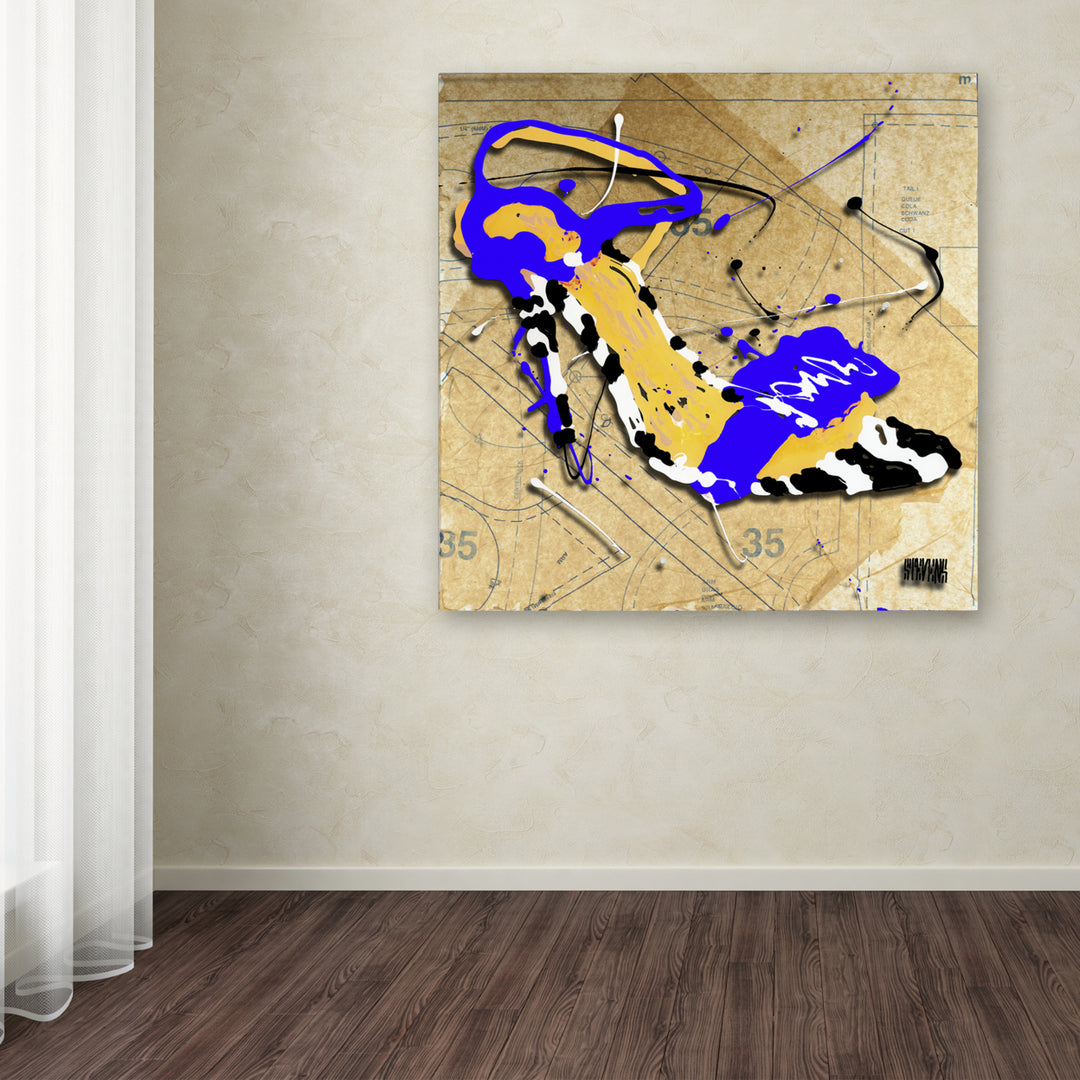 Roderick Stevens Zebra Heel Blue Huge Canvas Art 35 x 35 Image 4