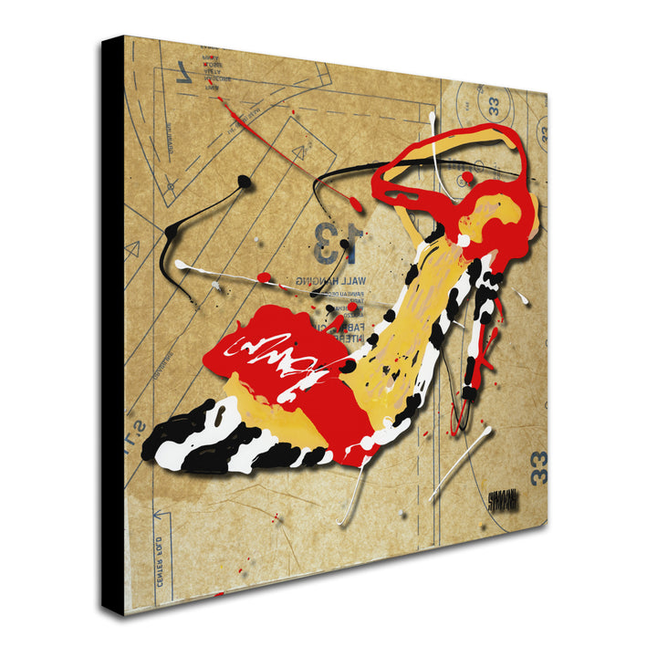 Roderick Stevens Zebra Heel Red Huge Canvas Art 35 x 35 Image 3