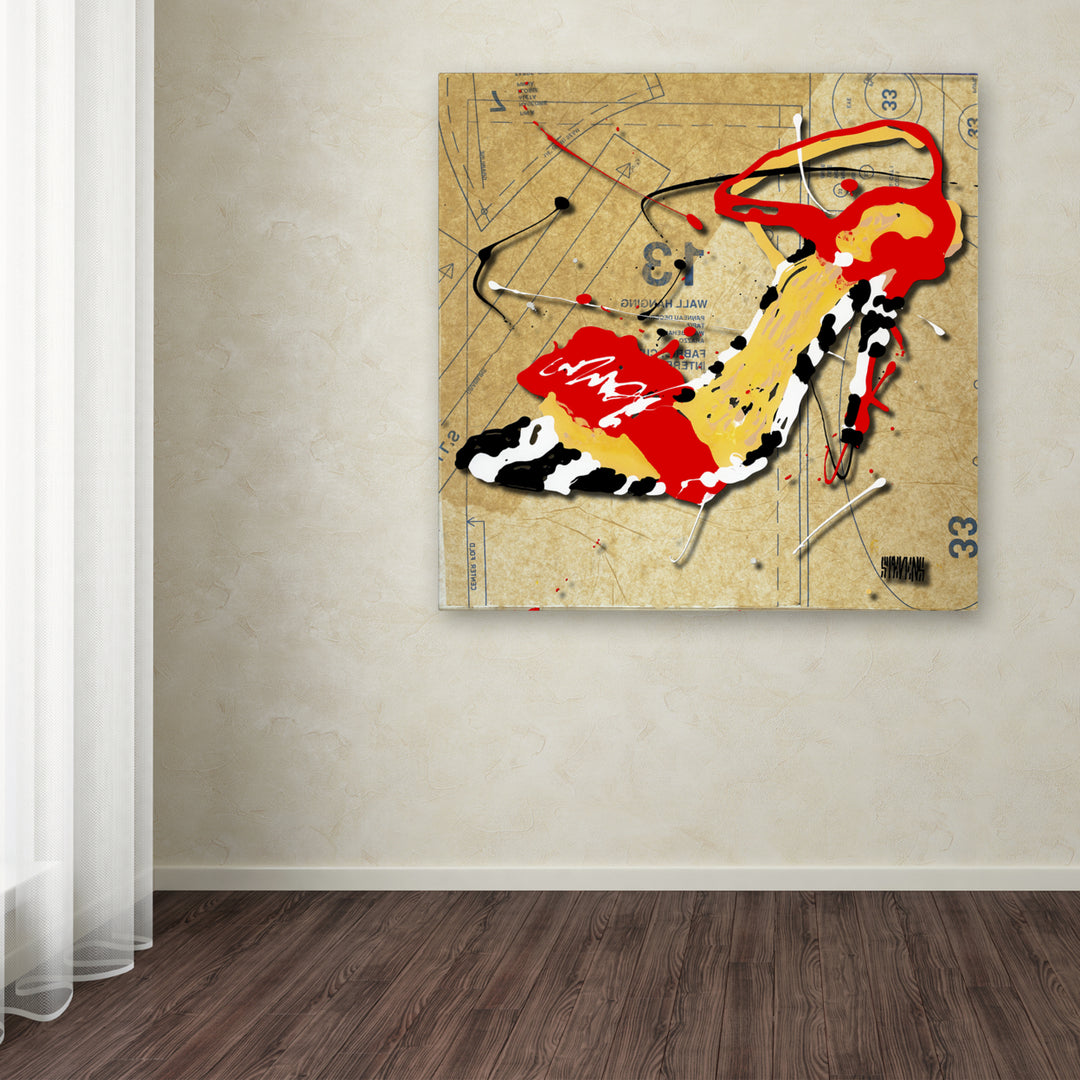 Roderick Stevens Zebra Heel Red Huge Canvas Art 35 x 35 Image 4