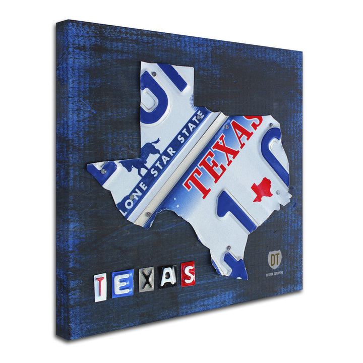 Design Turnpike Texas License Plate Map Huge Canvas Art 35 x 35 Image 3