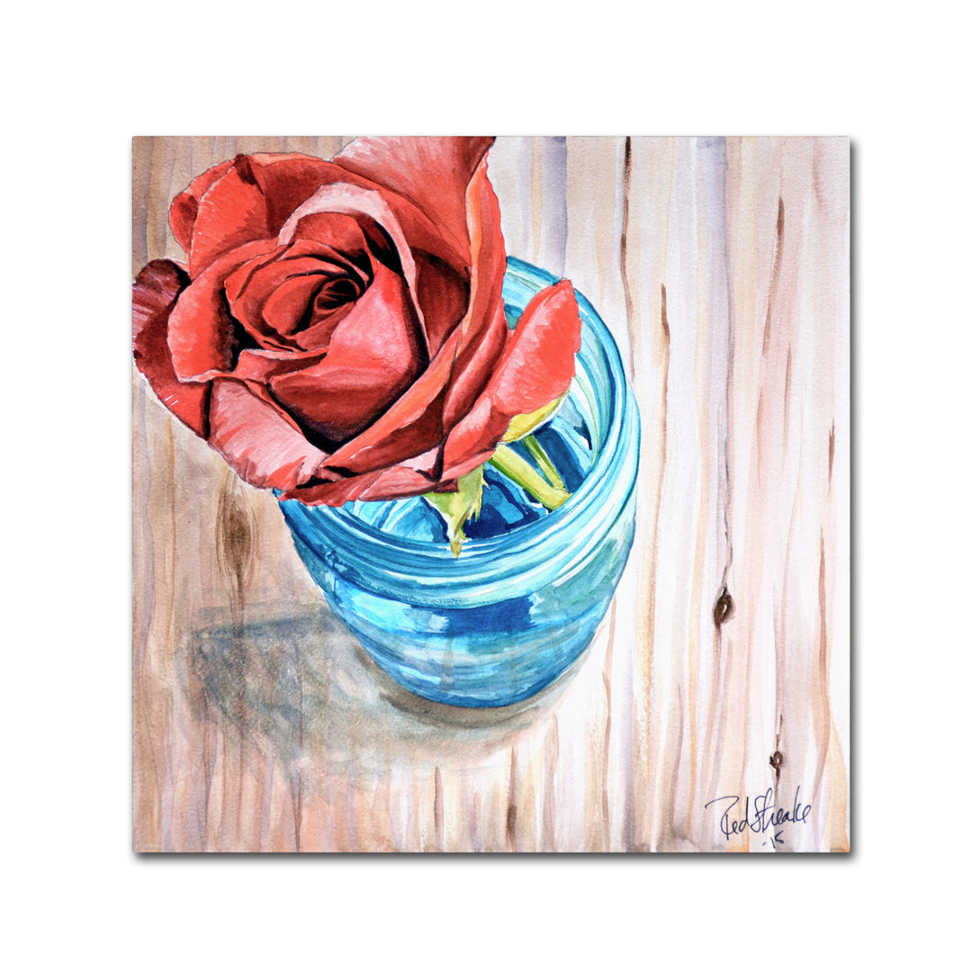 Jennifer Redstreake Rose in Jar Huge Canvas Art 35 x 35 Image 2