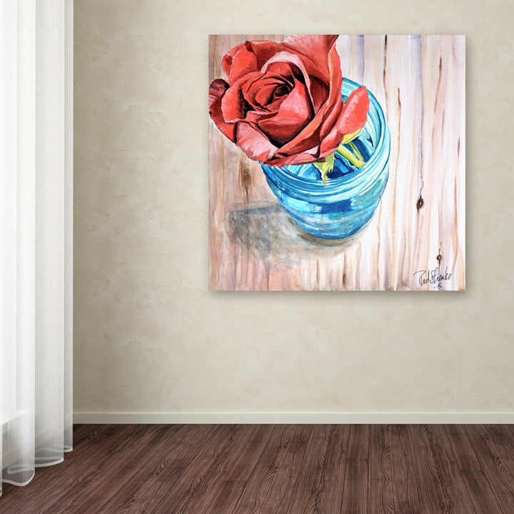 Jennifer Redstreake Rose in Jar Huge Canvas Art 35 x 35 Image 4