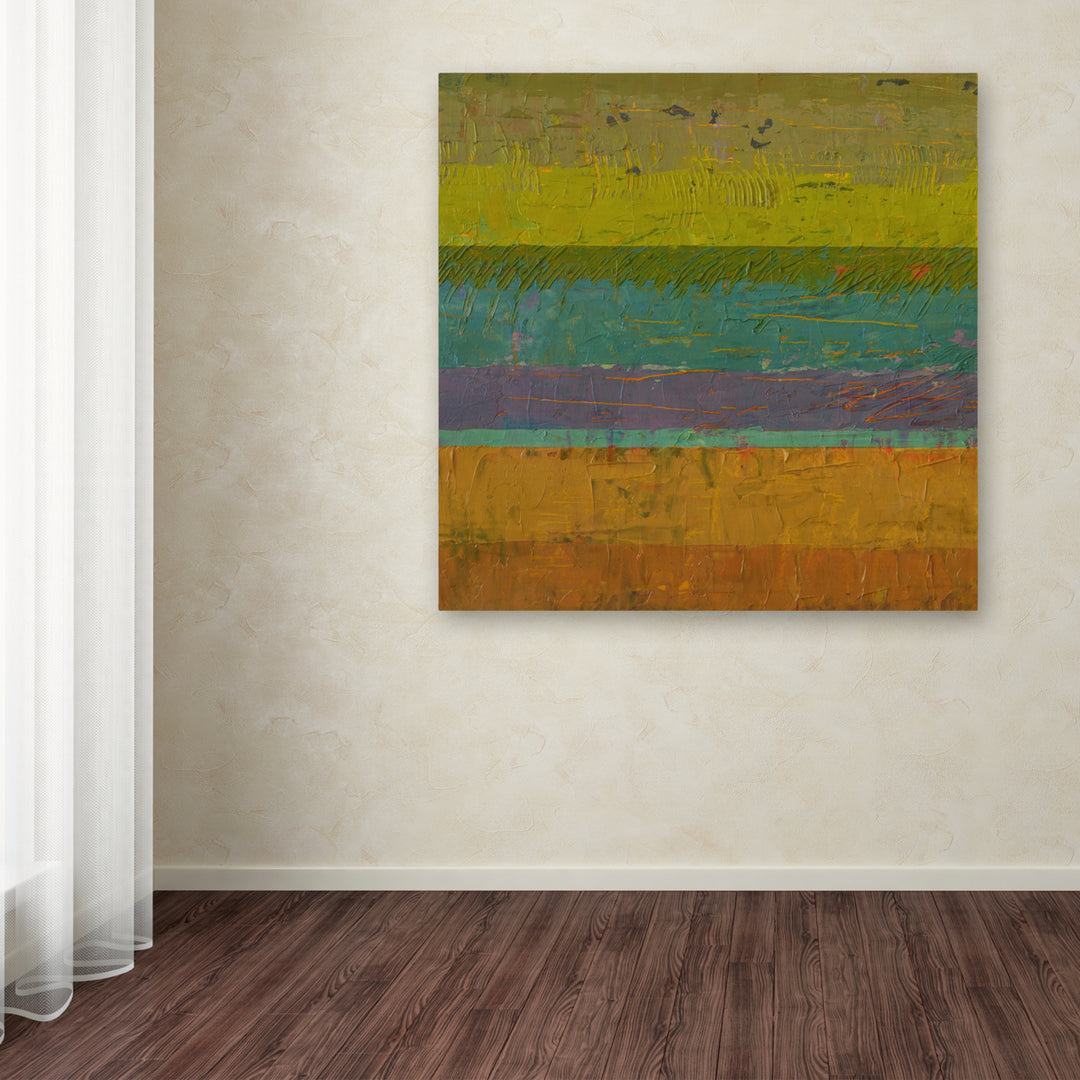 Michelle Calkins Chartreuse Line Huge Canvas Art 35 x 35 Image 4