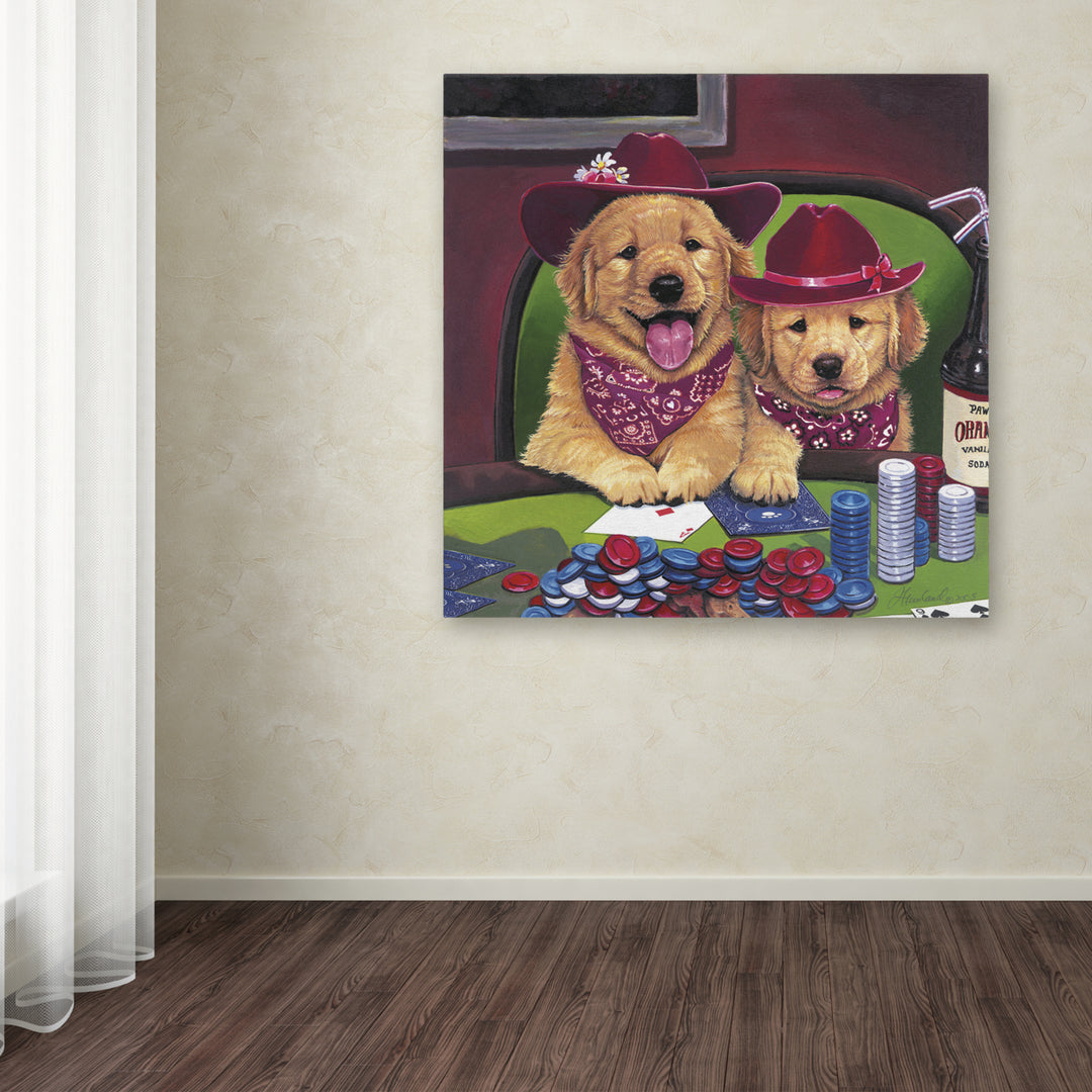 Jenny Newland Poker Dogs Huge Canvas Art 35 x 35 Image 4