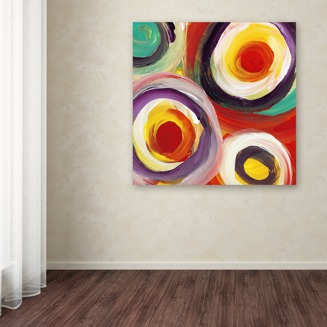 Amy Vangsgard Bright Bold Circles Square 3 Huge Canvas Art 35 x 35 Image 4