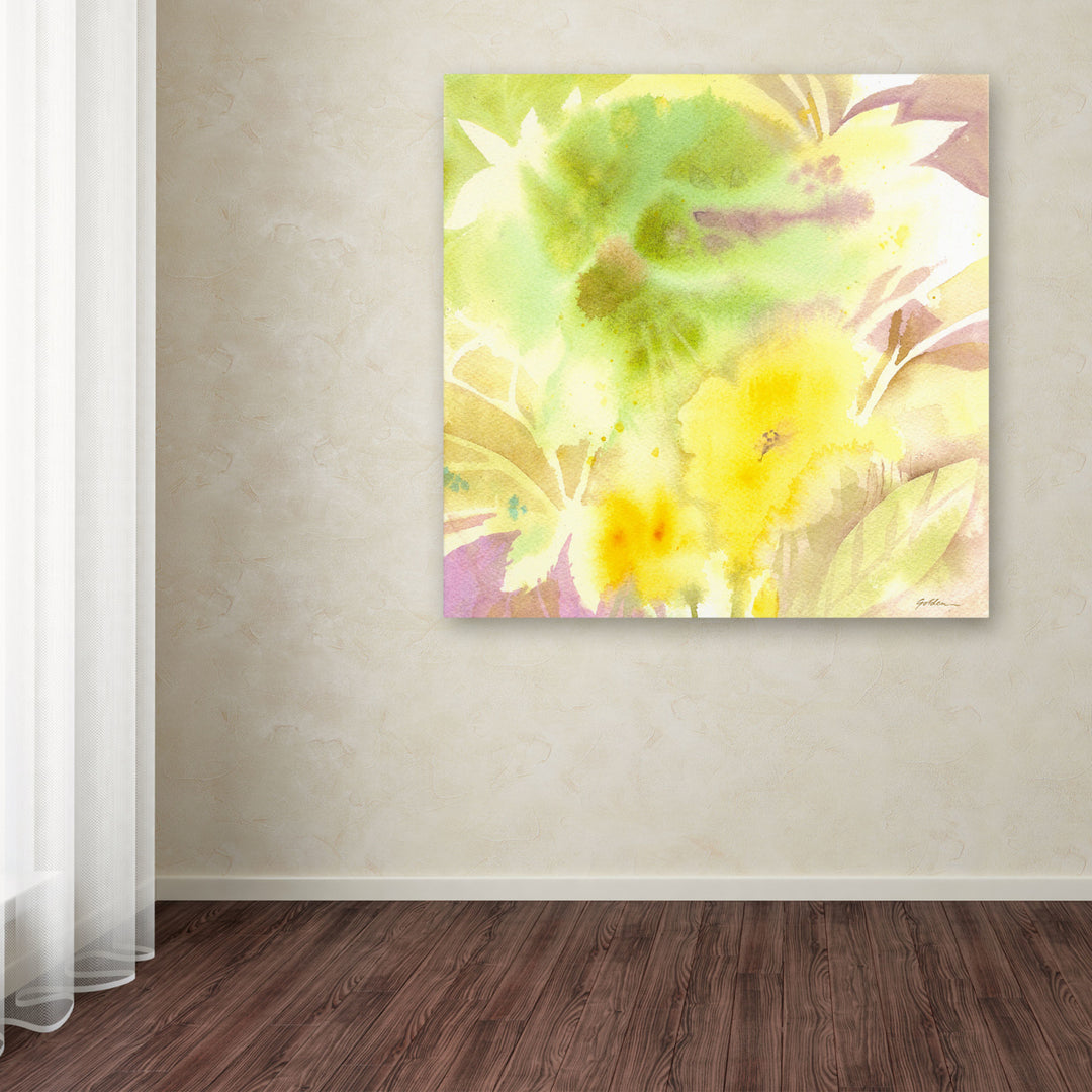 Sheila Golden Yellow Mist Huge Canvas Art 35 x 35 Image 4