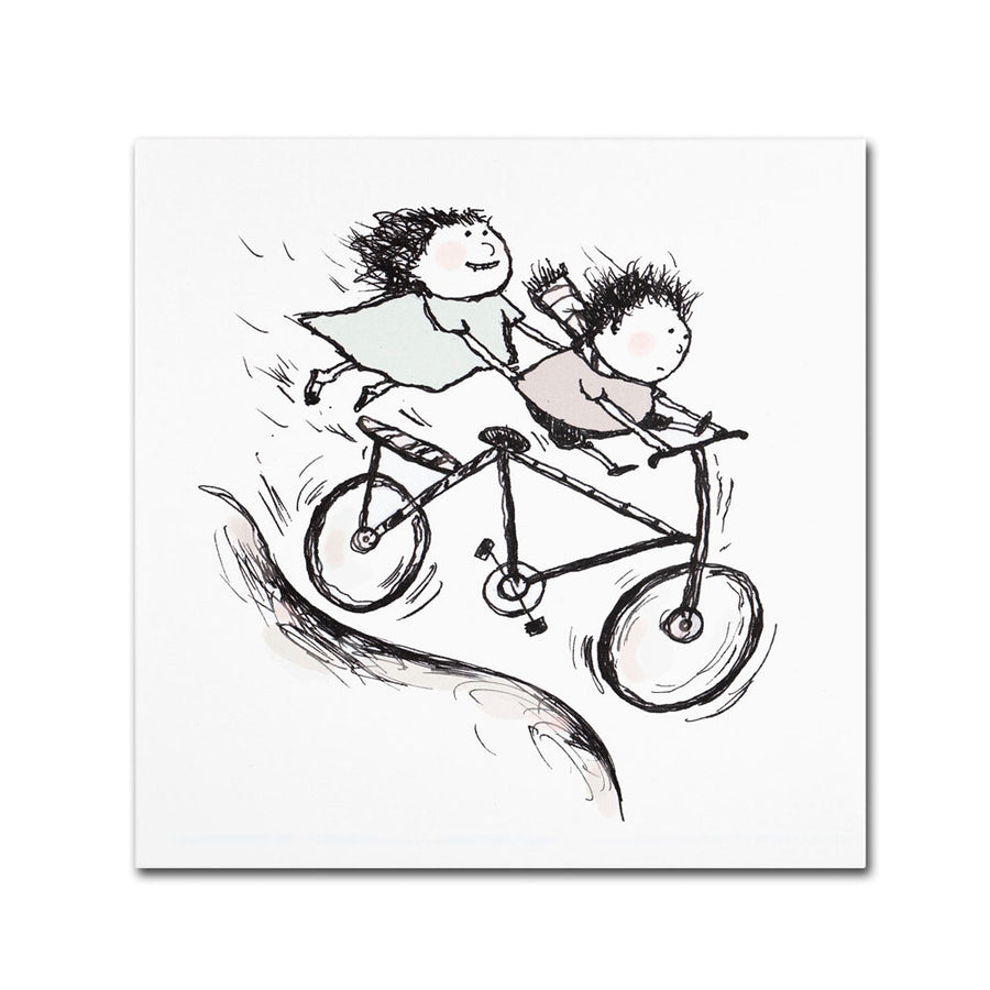 Carla Martell Bike Kids Huge Canvas Art 35 x 35 Image 1