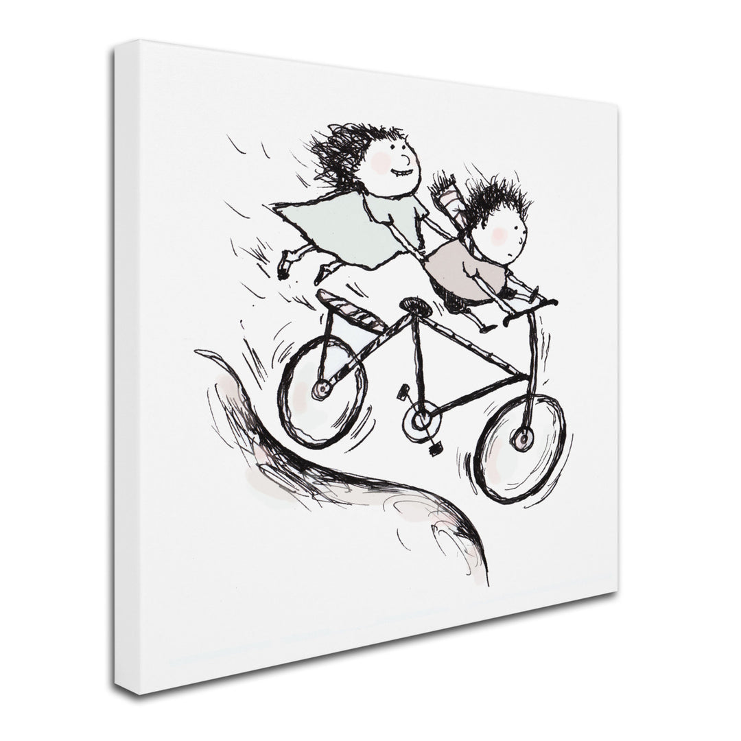 Carla Martell Bike Kids Huge Canvas Art 35 x 35 Image 3