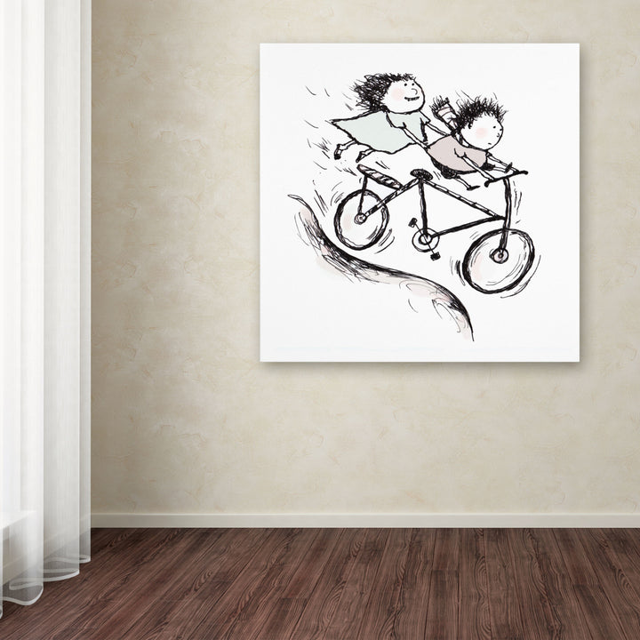 Carla Martell Bike Kids Huge Canvas Art 35 x 35 Image 4