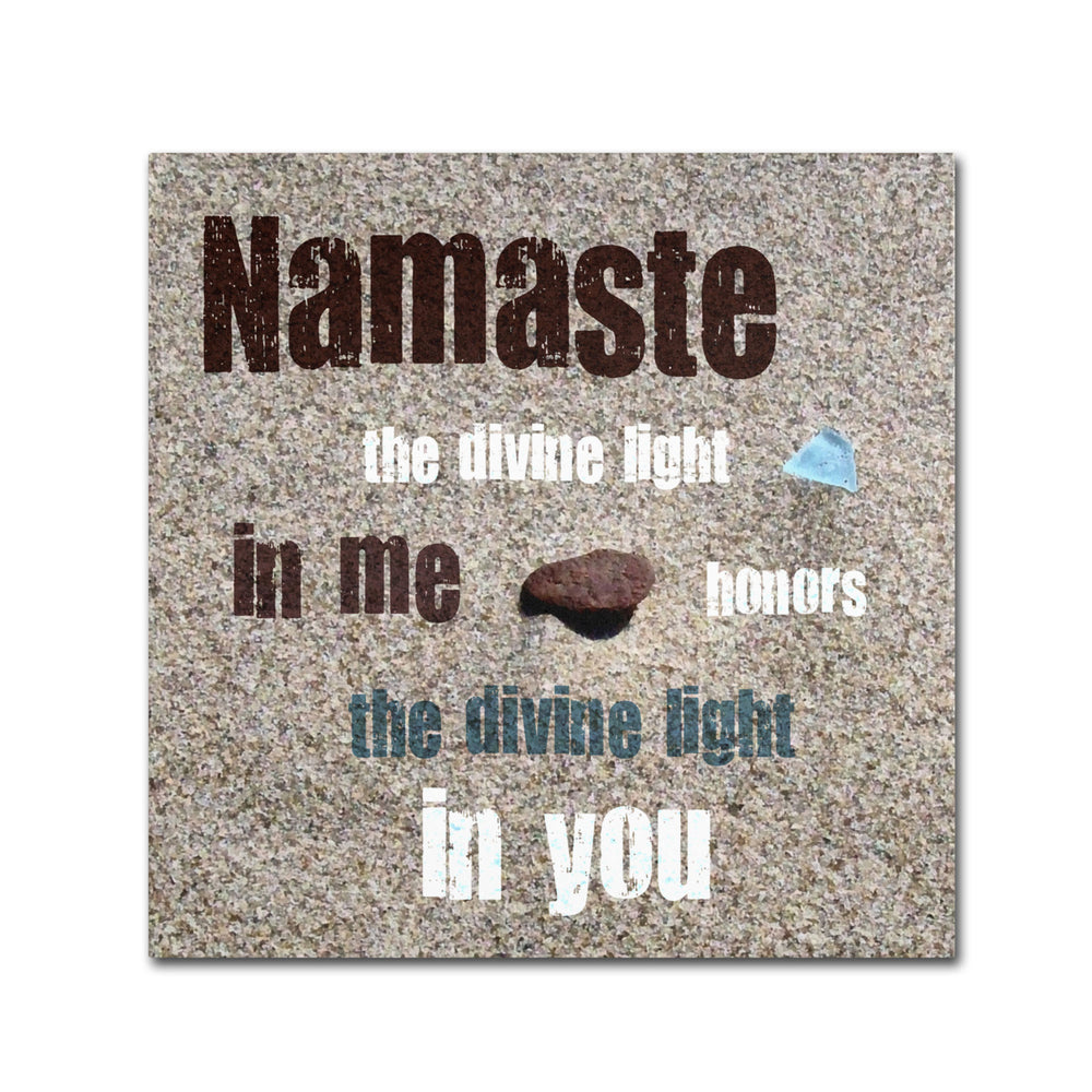 Michelle Calkins Namaste with Pebble and Beach Glass Huge Canvas Art 35 x 35 Image 2
