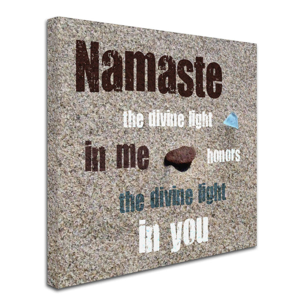 Michelle Calkins Namaste with Pebble and Beach Glass Huge Canvas Art 35 x 35 Image 3