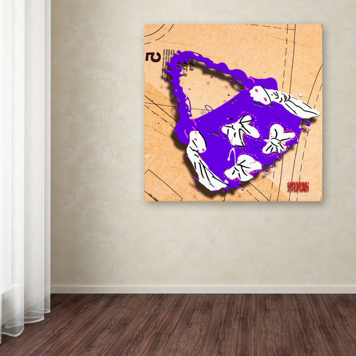 Roderick Stevens Bow Purse White on Purple Huge Canvas Art 35 x 35 Image 4